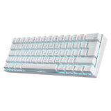 1 x RAW Customer Returns RK ROYAL KLUDGE RK61-DE 60 Bluetooth wired 2.4GHz wireless mechanical keyboard, 61 keys, hot-swappable brown switches gaming keyboard, compatible for Win Mac, white, QWERTZ - RRP €70.31