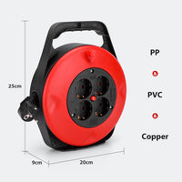 1 x RAW Customer Returns Aigostar 177430 - 10 meter coiled cable coil power cable with 4 outlets, high resistance retractable cable, 16A circuit breaker and anti-flammable materials - RRP €23.2