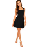 1 x RAW Customer Returns DIDK Women s Sleeveless Dresses Camisole Mini Dresses Plain A Line Summer Dress Elegant Casual Casual Dress Beach Dress Balloon Dress Black S - RRP €27.22