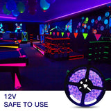 1 x RAW Customer Returns DeepDream 5M UV black light strip, UV LED strip 300 LEDs light strip, self-adhesive 2835 black light lamp, black light LED strip for light party, bar, disco, poster - RRP €21.17