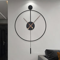 1 x RAW Customer Returns HAITANG Modern Decorative Wall Clock for Living Room Battery Operated Wall Clocks Non Ticking Silent Movement Round Metal Wall Clocks for Bedroom Kitchen Study Office Home Decoration,30 CM - RRP €26.21