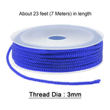 1 x Brand New sourcing map Twisted Nylon Beading Cord 3mm 7M 23 Feet Extra Strong Braided Nylon Cord for Bracelets and Jewelry Making, Medium Blue - RRP €10.25