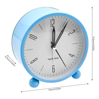 4 x Brand New Skyzone Silent Bedside Alarm Clock, Non Ticking Analog Round Metal Alarm Clock with Warm Night Light, Battery Operated for Bedroom, Office Blue  - RRP €81.6