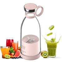 1 x RAW Customer Returns Blender Smoothie Makers, 350ml Portable Blender Mini Jug Blenders, Multifunctional Personal Blender Fresh Juice Mixer Bottle To Go with USB Rechargeable Pink  - RRP €37.99