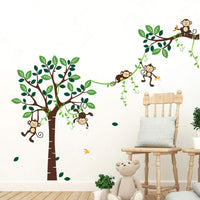 8 x Brand New decalmile Wall Sticker Monkey Animals Tree Wall Sticker Jungle Animals Wall Sticker Children s Room Baby Room Bedroom Wall Decoration H 82 cm  - RRP €90.32