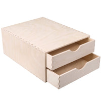 1 x RAW Customer Returns Creative Deco drawer box drawer unit 2 drawers 33 x 25 x 13.5 cm - 1 cm Mini chest of drawers for small items made of birch plywood Organization system for storage, decoupage decoration - RRP €42.3