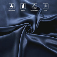 1 x RAW Customer Returns Set of 2 silk pillowcases 40x80, Ravmix silk pillowcases, for hair and skin, with hidden zipper, both sides silk, mulberry silk pillowcase 40x80, 2 pieces, navy blue - RRP €39.99