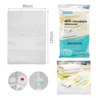 1 x RAW Customer Returns 6 Pieces Clothes Vacuum Bags, Transparent Vacuum Sack Bags for Clothes Duvet 80X120cm  - RRP €18.97