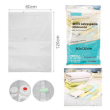 1 x RAW Customer Returns 6 Pieces Clothes Vacuum Bags, Transparent Vacuum Sack Bags for Clothes Duvet 80X120cm  - RRP €18.97