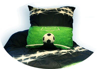 1 x RAW Customer Returns Football bed linen approx. 135x200 cm approx. 80x80 cm for absolute football fans color green black  - RRP €24.95