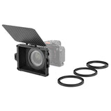 1 x RAW Customer Returns SMALLRIG mini Matte Box for DSLR Mirrorless Cameras, with 4 x 5.65 Filter Frame and 67mm 72mm 77mm 82-95mm Adapter Rings - 3196 - RRP €98.77