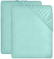 1 x RAW Customer Returns Utopia Bedding - Set of 2 Fitted Sheets 90x200cm - Spa Blue - Brushed Microfiber Fitted Sheet - 35 cm Deep Pocket - RRP €15.99