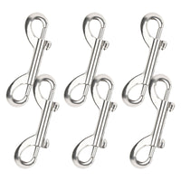 3 x RAW Customer Returns Anseom 6 pieces double snap hook, double snap hook stainless steel 87 mm double-ended snap hook bolt snap zinc die-cast nickel-plated for dog leashes mountaineering hammock - RRP €72.0