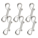 3 x RAW Customer Returns Anseom 6 pieces double snap hook, double snap hook stainless steel 87 mm double-ended snap hook bolt snap zinc die-cast nickel-plated for dog leashes mountaineering hammock - RRP €72.0