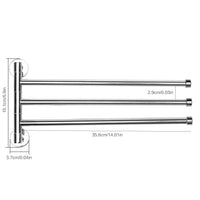 1 x RAW Customer Returns Yizhet Wall Mounted Towel Rack Stainless Steel Bathroom Swivel Towel Rack Kitchen 3-Arm Swing Towel Rack 3-arm  - RRP €16.15