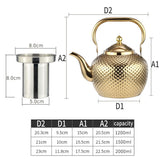 1 x RAW Customer Returns SANQIAHOME 2.0 liter stainless steel teapot with strainer insert, with tea strainer handle, suitable for induction gold - RRP €29.65