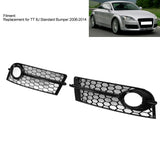 1 x RAW Customer Returns Fog Light Cover, 2pcs ABS Plastic Front Bumper Fog Light Grille Cover Trim Black Glossy Replacement for TT 8J Standard Bumper 2006-2014 Grille - RRP €94.27