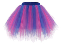 1 x RAW Customer Returns bridesmay women s tulle skirt petticoat underskirt short ballet tutu 50s rockabilly tutu mini skirt carnival costume crinoline royal blue-fuchsia XL - RRP €23.54