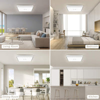 1 x RAW Customer Returns  uesen ceiling lamp LED ceiling light bathroom lamp 24W 2050LM IP44 waterproof 4000K neutral white modern LED light square lamp ceiling for bedroom bathroom kitchen dining room living room balcony hallway - RRP €40.33