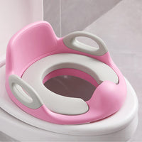 1 x RAW Customer Returns LZQ Toilet Seat for Children 1-8 Years Old, with Non-Slip Padding, Handle, Backrest and Splash Guard Pink  - RRP €21.6