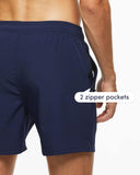 1 x RAW Customer Returns Adorel Men s Swimming Shorts Pocket Zip Quick Drying Short Swimming Trunks Navy Blue L - RRP €19.38