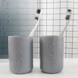 1 x RAW Customer Returns wongwongcat Toothbrush Cup 2 Pieces, Bathroom Toothbrush Holder, Brush Holder, Accessory Organizer and Toothbrush Holder Gray Gray  - RRP €10.07