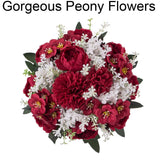 1 x RAW Customer Returns Inweder Artificial Flowers for Centerpieces Decoration Wedding - 2 Pieces Carmine Red Artificial Flowers for Table Decoration Silk Peony with Plastic Base Fake Flower Balls for Anniversary Home Decor - RRP €22.96