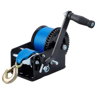 1 x RAW Customer Returns CarBole hand winch 1365KG, small winch with 10m polyester winch rope, hand winch with brake, 4 1 8 1 speed ratio, trailer, boat towing, forestry winch - RRP €67.3