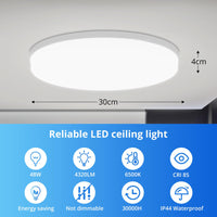 1 x RAW Customer Returns Combuh LED Ceiling Light 48W 4320Lm Easy to Install Ceiling Lamp for Bedrooms Modern Style Living Rooms Kitchen Cold White 6500K Round 30CM - RRP €30.99