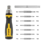 1 x RAW Customer Returns Gunpla 16 in 1 ratchet screwdriver set ratchet screwdriver bit holder 72 teeth with 7 double-ended bits and extension rod screwdriver with bits in the handle - RRP €12.88