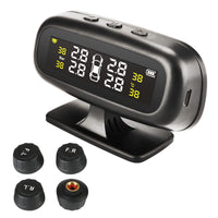 1 x RAW Customer Returns Solar TPMS Tire Pressure Monitoring System with 4 Wireless Sensors TPMS Pressure Monitoring System Real Time Display 21-87 PSI - RRP €35.3