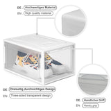 1 x RAW Customer Returns Yorbay shoe box, set of 3, stackable shoe organizer, plastic box with transparent door, reusable shoe storage, 37 x 26 x 16 cm, for shoes up to size 48, white - RRP €36.38