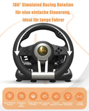 1 x RAW Customer Returns PXN V3 Pro steering wheel with pedals, gaming steering wheel, vibration feedback racing steering wheel, 180 steering wheels, games steering wheel for PC, PS4, PS3, Xbox and NS Switch - black - RRP €95.99