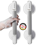 1 x RAW Customer Returns Grab bar shower without drilling, 2pcs grab bar with suction cup, grab bars for seniors, mobile grab bar, grab bar shower for bathtub, shower, toilet - RRP €49.99