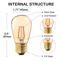 2 x RAW Customer Returns Century Light 6 Pack S14 E27 LED Warm White Vintage Lamp 1W Edison Light Bulb Replaces 10 Watt Incandescent Lamps, Tinted Glass Coating Light Bulb, 2200K Warm White Light Bulb, CRI 90, Not Dimmable Bulbs - RRP €32.24