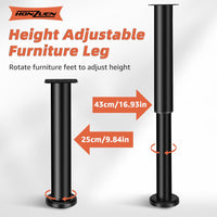 1 x RAW Customer Returns HONZUEN furniture feet 25-43 CM furniture feet adjustable furniture feet height adjustable feet for furniture cabinet feet furniture feet furniture feet metal furniture feet furniture legs furniture feet sofa - RRP €35.28