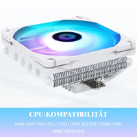 1 x RAW Customer Returns Thermalright AXP120-X67 WHITE ARGB Low Profile CPU Air Cooler with Right 120mm TL-C12015W-S PWM Fan, 6 Heatpipes, 67mm Height, for AMD AM4 AM5 Intel LGA 1700 1150 1151 1155 1156 1200 2011 - RRP €35.2