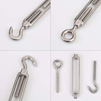 1 x RAW Customer Returns Cozihom, M6 Hook Eye C to O Turnbuckle 304 Stainless Steel, Hardware Kit for Wire Rope  - RRP €15.57