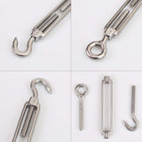 1 x RAW Customer Returns Cozihom, M6 Hook Eye C to O Turnbuckle 304 Stainless Steel, Hardware Kit for Wire Rope  - RRP €15.57