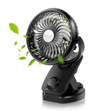 1 x RAW Customer Returns ELZO USB Fan, 5000mAh Quiet Mini Table Fan Clip Fan, Auto Oscillating, 360 Rotation Rechargeable Continuous Speed Portable Fan for Office Stroller, 13cm Leaves - RRP €24.99