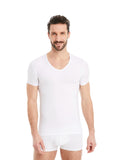 1 x RAW Customer Returns FINN business undershirt men s short sleeve with V-neck - undershirt men made of original Lenzing Modal fabric white white M - RRP €27.78