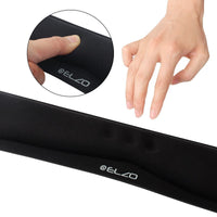 1 x RAW Customer Returns ELZO Set of 2 Mouse Pad with Hand Rest, Gel Cushion Mousepad and Ergonomic Memory Foam Keyboard Wrist Rest Set, Waterproof Wrist Rest for Computer and Laptop, Black - RRP €19.99