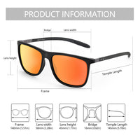 1 x RAW Customer Returns ZENOTTIC Polarized Sunglasses Men Carbon Fiber Bracket Square Sunglasses Driving Fishing Golf Sports UV400 Protection, Black Frame, Orange Lens - RRP €29.23