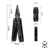 1 x RAW Customer Returns Swiss Tech multifunctional pliers 16-in-1, foldable multitool tool multifunctional pliers, with scissors, knife, saw, bottle opener, screwdriver for camping, outdoor, repairing, with carrying bag - RRP €30.14