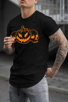 1 x RAW Customer Returns Men s Halloween Pumpkin Face T-Shirt Man Pumpkin Shirt Autumn Carnival Shirts  - RRP €18.04