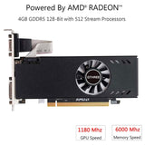 1 x RAW Customer Returns QTHREE Radeon RX 550 Low Profile Graphics Card, 4GB GDDR5 128-bit, DVI-D, HDMI, VGA, PCI Express x8, Desktop Gaming Graphics Card for PC, DirectX 12, Computer GPU - RRP €110.88