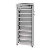 2 x RAW Customer Returns ACCSTORE YAYI Tall Shoe Rack 9-tier shoe rack holds up to 27 pairs of shoes with non-woven fabric cover, gray - RRP €32.26