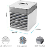 1 x RAW Customer Returns Mini Air Cooler, JIMACRO Mobile Air Conditioners Portable Air Cooler, 4 in 1 Humidifier Air Purifier and Fan, Air Conditioner with Water Tank and 7 LED Lights for Home Outdoor - RRP €34.99