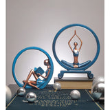 1 x RAW Customer Returns Milisten Yoga Girl Resin Statue Yoga Woman Sitting In Circle Figurine Meditating Yoga Pose Statue Sculpture Modern Aesthetic Decoration For Bookshelf Office Desktop A - RRP €39.79