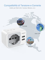 1 x RAW Customer Returns TESSAN travel adapter USA, America Germany plug with 2 USB, socket adapter travel plug power adapter for Canada Thailand Mexico wall charger charging station - RRP €19.18